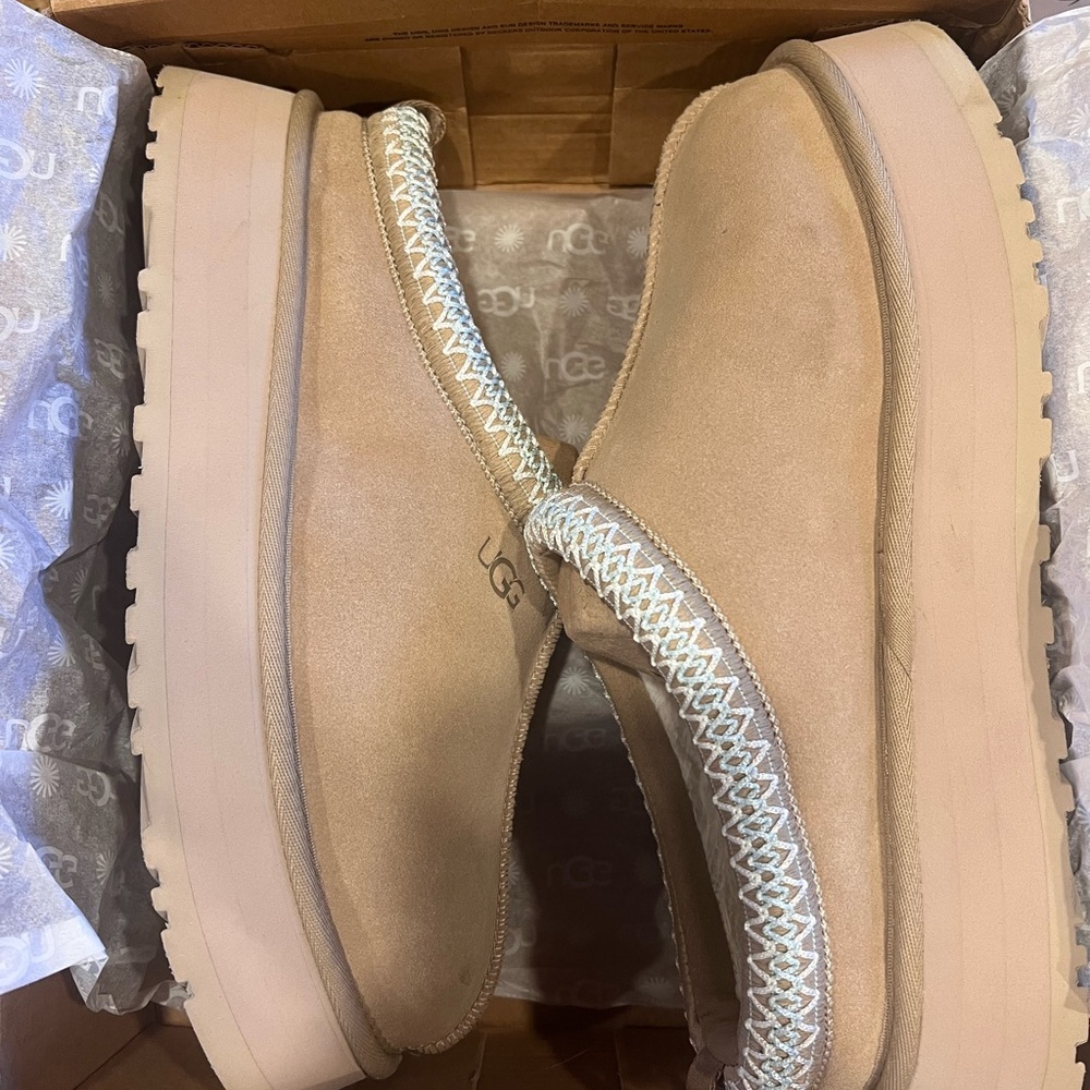 UGG Women's Beige Platform Mules